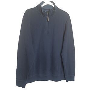 Van Heusen Men's XL Pullover Sweatshirt Sweater 1/4  Zip Classic Fit Blue